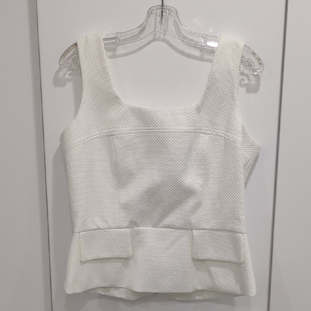 Chic Textured White Women's Blouse New S5